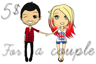 draw a cute valentine day CHIBI couple for you
