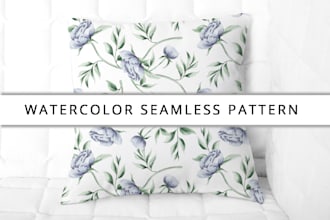 create watercolor floral seamless patterns