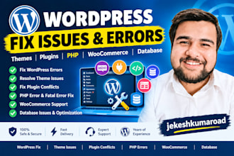 fix wordpress issues, fix wordpress errors, fix wordpress bugs, woocommerce fix