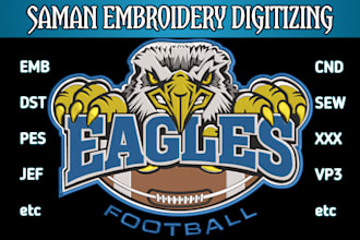 digitize image for embroidery digitizing logo, embroidery patch design, file dst