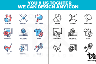design ultra quality vector line icons custom made
