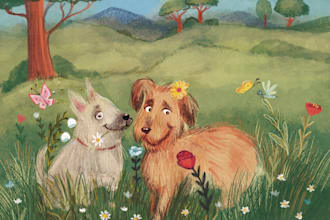 do cute animal illustration watercolor style