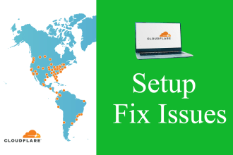 setup cloudflare CDN and fix any problem like SSL, dns error