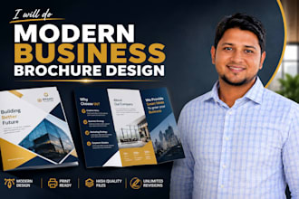 design modern business brochure, bifold, trifold brochure