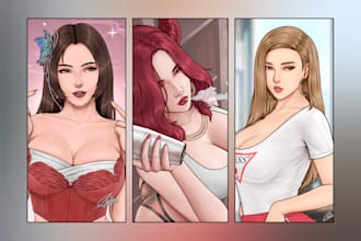 draw sfw and nsfw original character or illustration