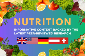write medical nutrition content citing studies