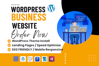 create a wordpress business website or landing page