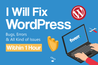 fix wordpress issues, errors, problems within 1 hour