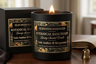 design premium labels for artisan candles, soaps, honey jars