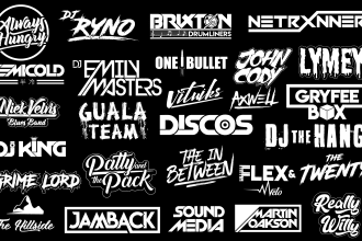 dj band music rap creative custom text typography producer or any business logo