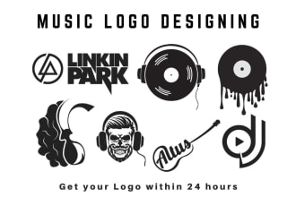 design dj, music, band, artist or podcast logo