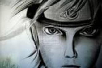 draw for you any anime characters using a charcoal