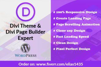 be your expert for divi theme,wordpress divi or divi builder