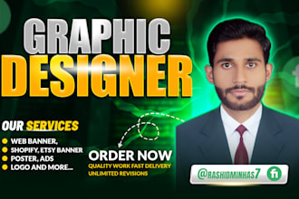 design a web banner, logo, poster, ads, shopify, etsy ,html5