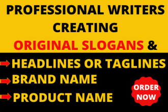 create brilliant slogans or taglines and a business name