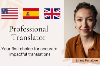 translate spanish to english to a perfect native standard