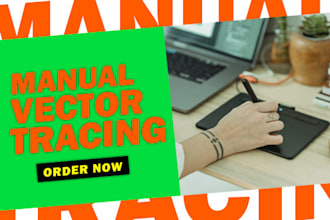 do manual vector tracing of graphics and images in two hours