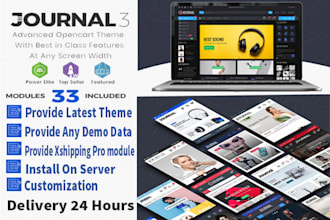 install and customize  journal 3 theme opencart