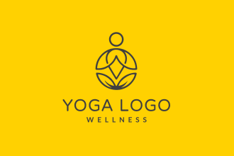 create modern creative physical fitness or yoga logo design