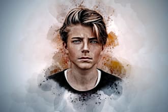 create watercolor portrait illustration