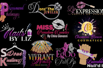 design professional nails, lips, eye lashes, jewelry, cosmetics logo