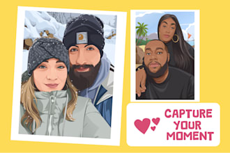draw amazing detailed cartoon portrait illustration from your photo