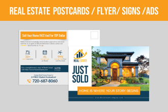 design real estate and mortgage eddm postcard flyer and facebook ads