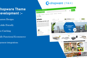 design a custom shopware shop with a modern design
