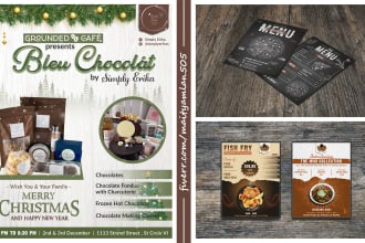 design attractive food menu poster flyer, or other event ads