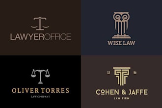 design law firm, lawyer, attorney or legal firm logo