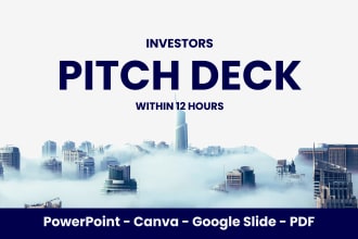 design investors pitch deck, PPT slides in 12 hours