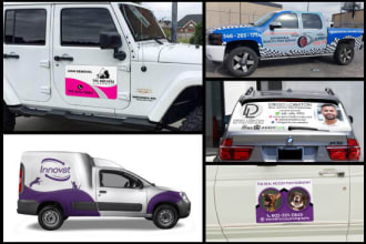 design vehicle door, window vinyl decals, car magnet and wraps