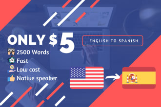 create a professional english to spanish translation