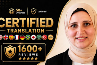 do certified translation in 50 languages, legal and official documents
