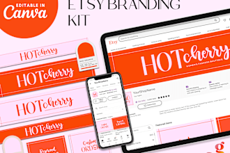 design an etsy banner, logo, and branding kit for your shop