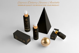 design feminine product mockup, cosmetic mockup, 3d rendering,