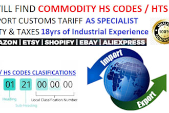 find commodity hs codes hts for import export