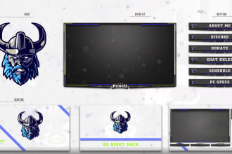 design overlay twitch logo and for your stream