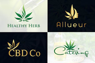 design creative  cannabis cbd oil marijuana hemp health logo