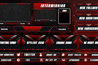 creative twitch overlay and logo for your stream
