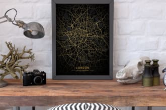 design a custom city map of any city gold style