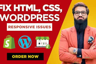 fix html, CSS, wordpress and responsive issues