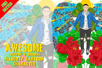 design a awesome character or mascot illustration