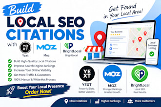 build local SEO citations using yext, moz and brightlocal