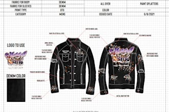 design clothing apparel mockups and tech packs