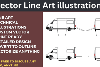 draw technical line art vector illustrations and instructions manual