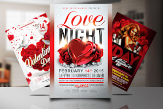 valentine flyer, party, club, event, birthday flyer