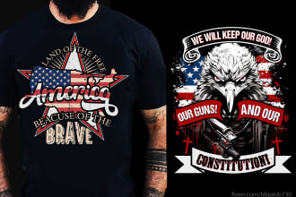 do illustrator USA military tshirt design