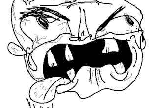 draw you as a rage face Meme in microsoft paint