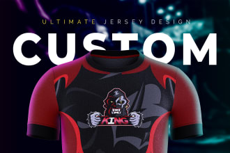 design full print sublimation jersey or gaming jersey for esports